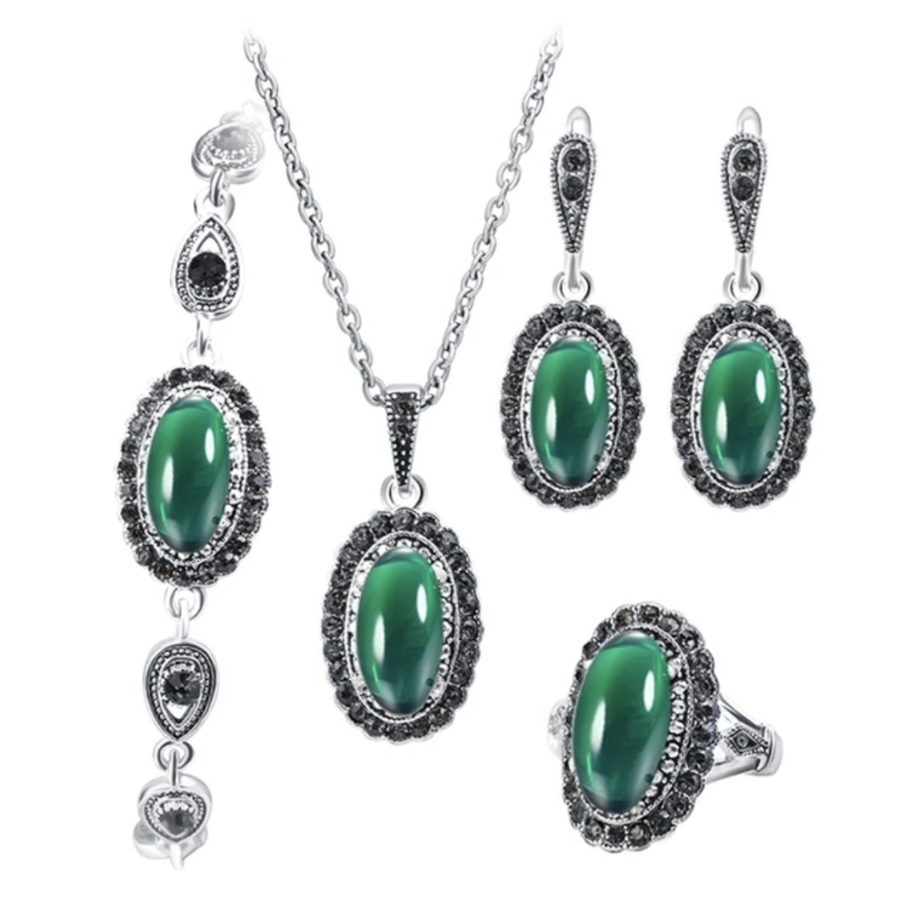 Turkish Vintage Style Jewelry Set forWomen,NEW,4Pcs,Antique,WeddingHandmadeGift